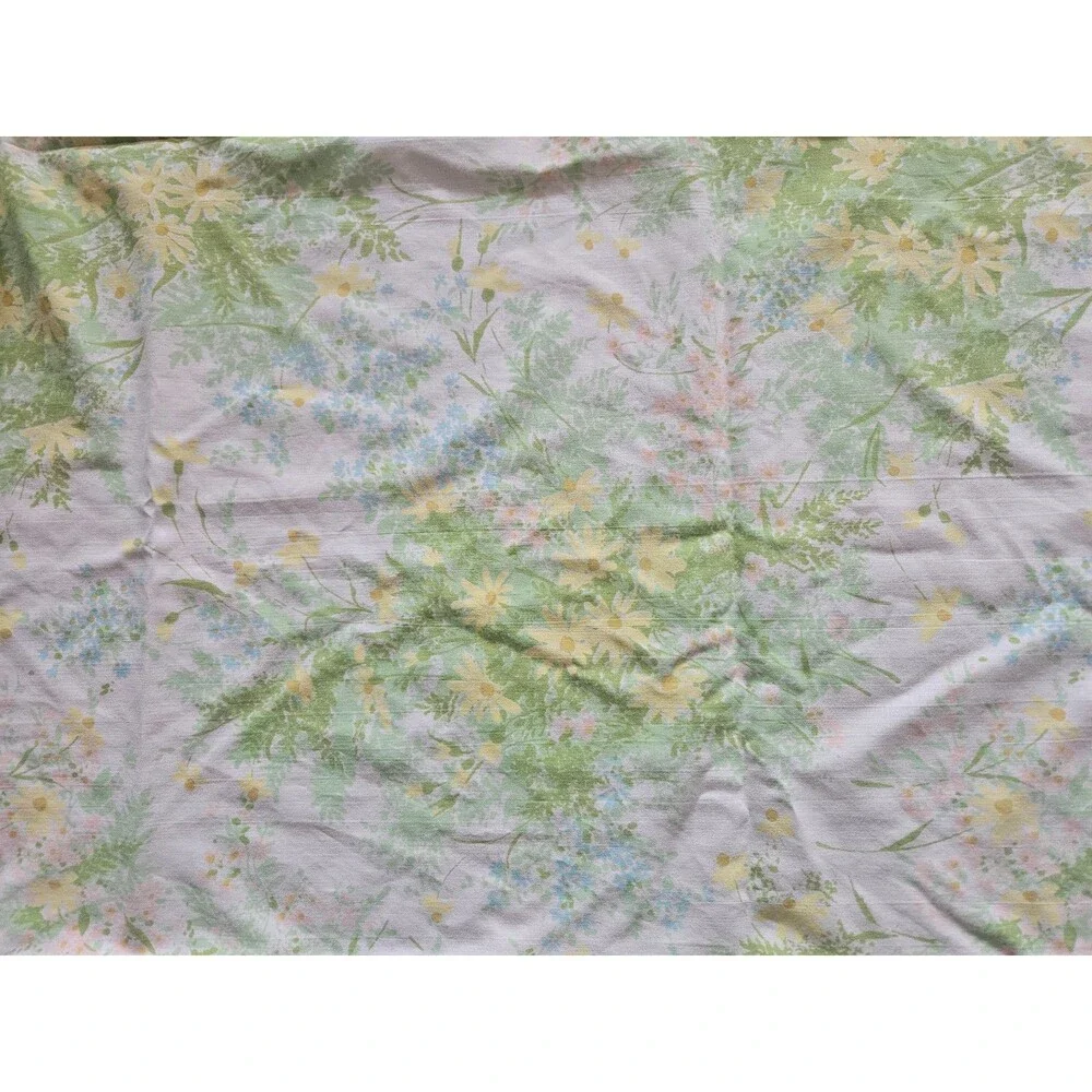 Set Of 2 Twin Bed Springmaid Wondercale Flat Sheets Bedding Vintage